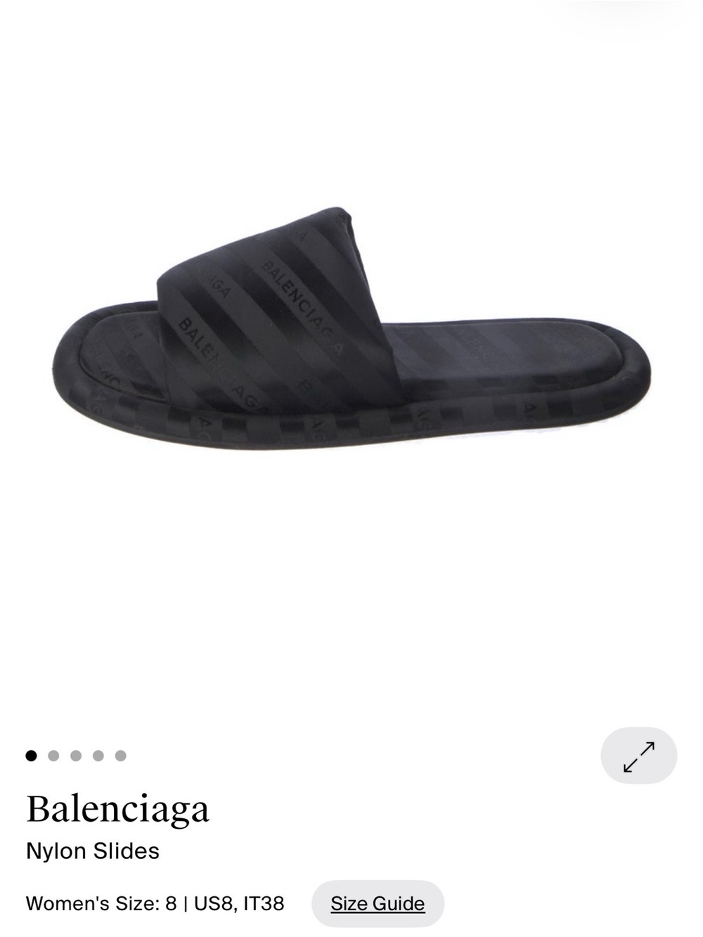 Balenciaga Black Logo Quilted Slide Sandals for Women